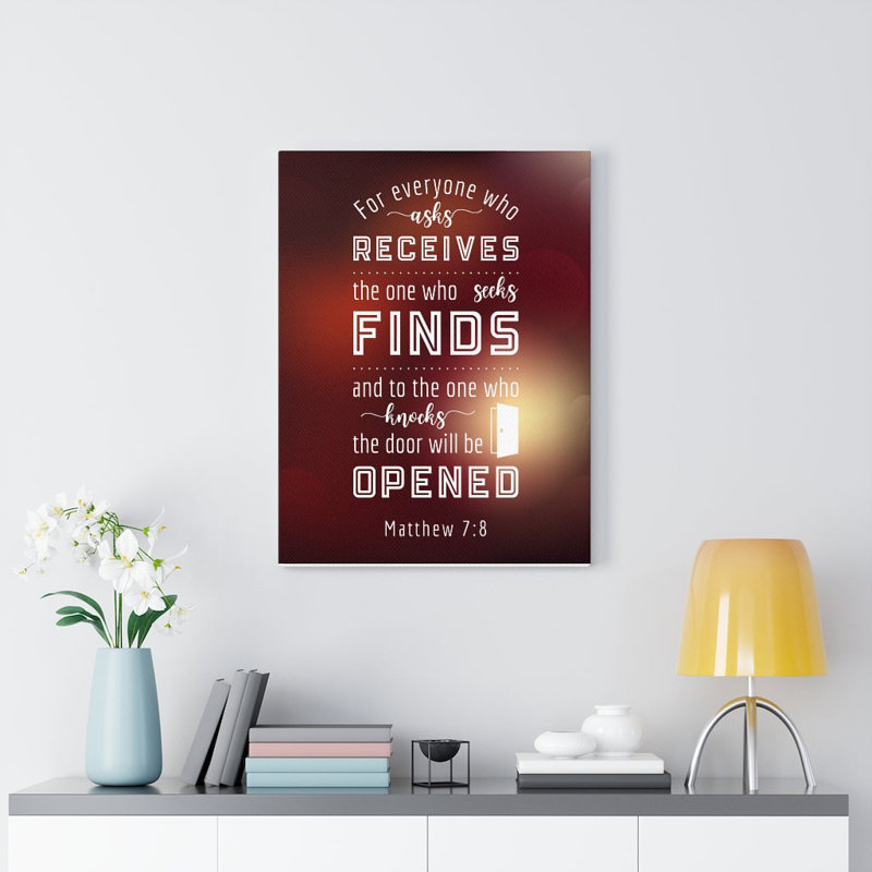 The One Who Seeks Matthew 7:8 - Wrapped Canvas Print, 36cm H x 28cm W