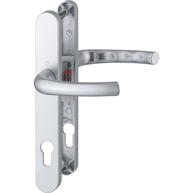 Keyed Right Hand Door Handle, Aluminium Silver