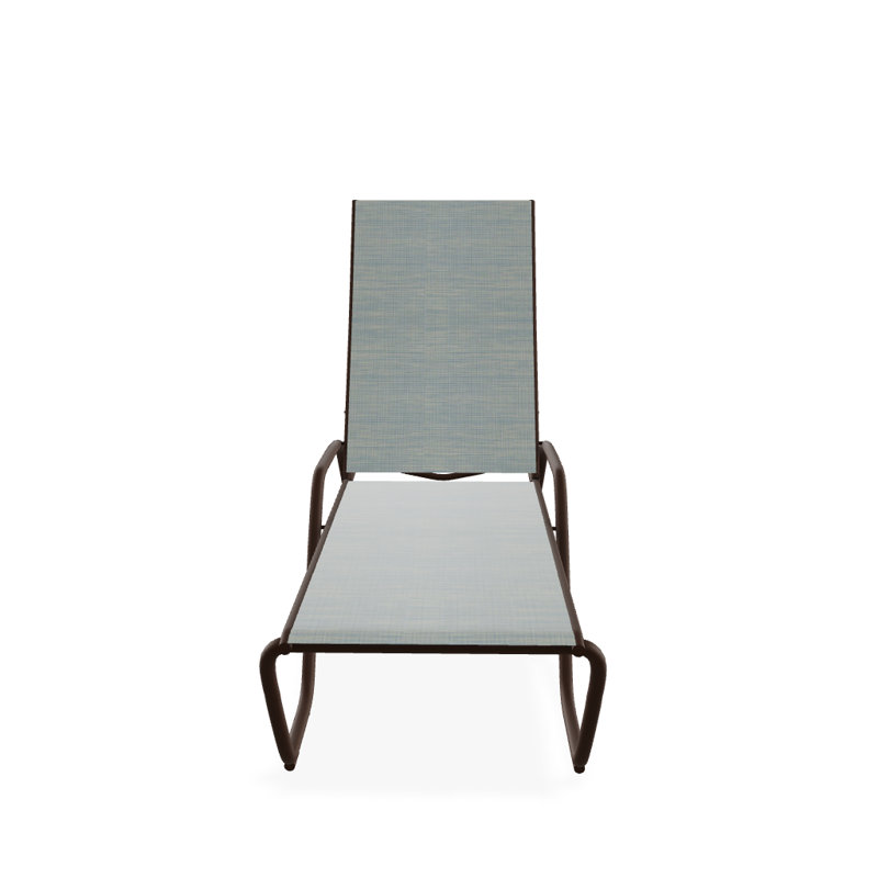 Outdoor Rust-Resistant Metal Chaise Lounge, Textured Kona, Baja