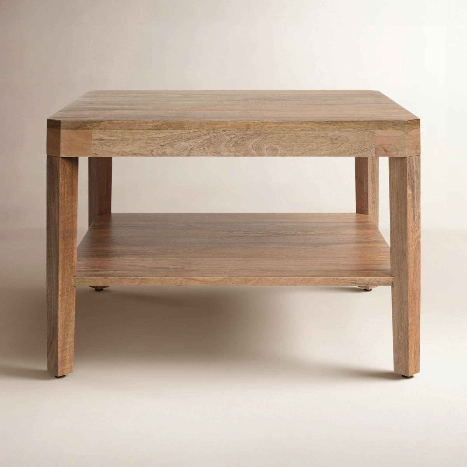 Ardentown Transitional Two-Tiered Square Coffee Table, Natural