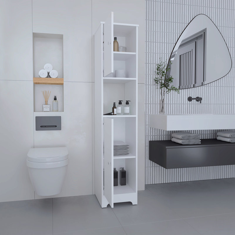 Brighton 1-Shelf Linen Cabinet White, White