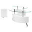 Ensemble de table basse et tabourets 3 pièces blanc ultrabrillant