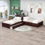 Lit plateforme simple en L avec lit gigogne et tiroirs Divyanshi-1115803469