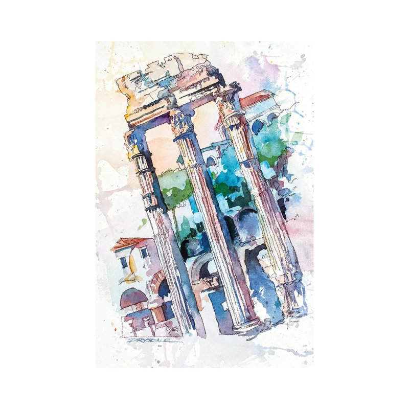 Ruines romaines, H 26 po x l 18 po x 1,5 po