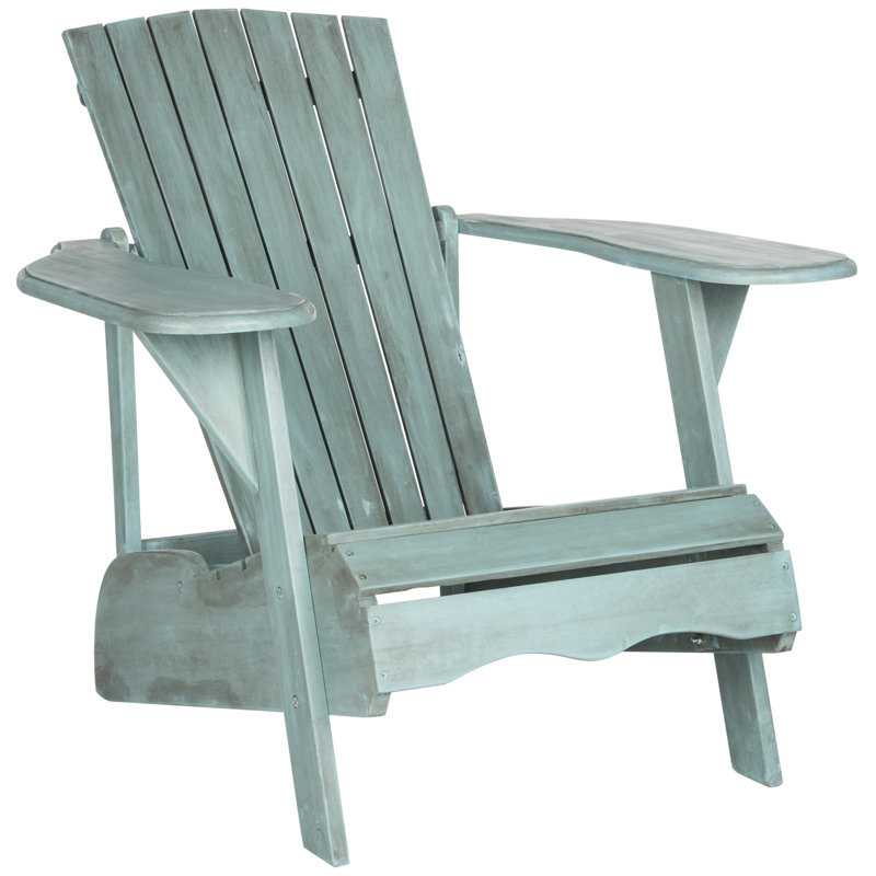 Chaise Adirondack en bois Melida, Bleu maisonnette de plage