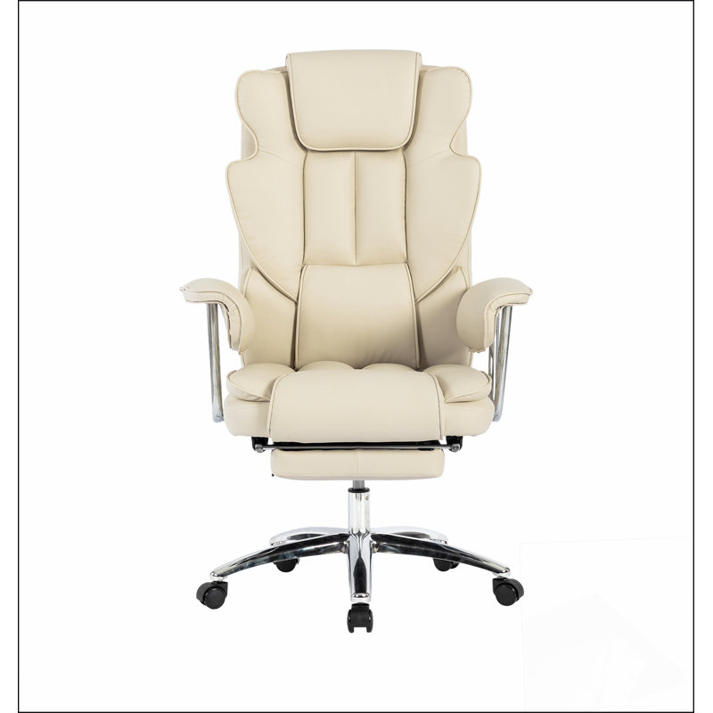 Office Chair, Big and Tall Executive Office Chair with Footrest, Leather Computer Chair, Ergonomic Reclining Chair High Back