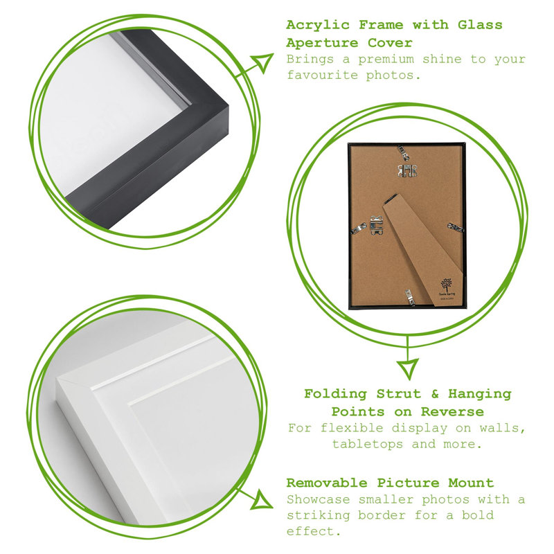 Photo Frames with A5 Mount - A4 (8" x 12") - Grey/White
