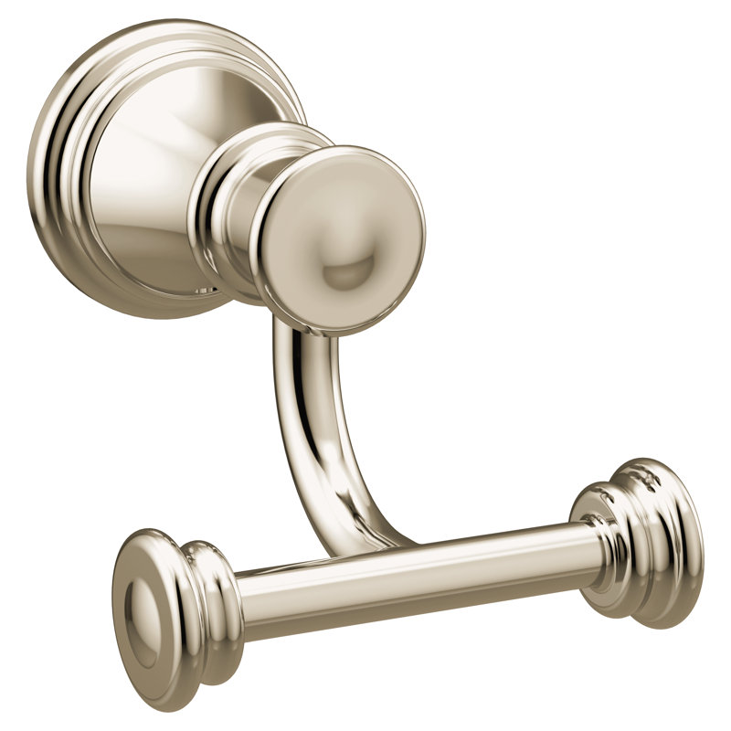 Belfield Double Wall Mounted Robe Hook, Polished Nickel