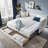 Braddon  Daybed With Trundle, Two Drawers , Side Pockets And Button Tufted Design-180729409