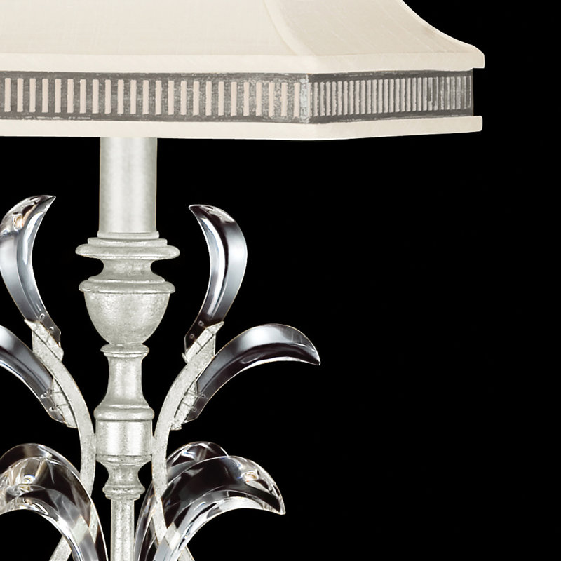 Beveled Metal Table Lamp, Silver 