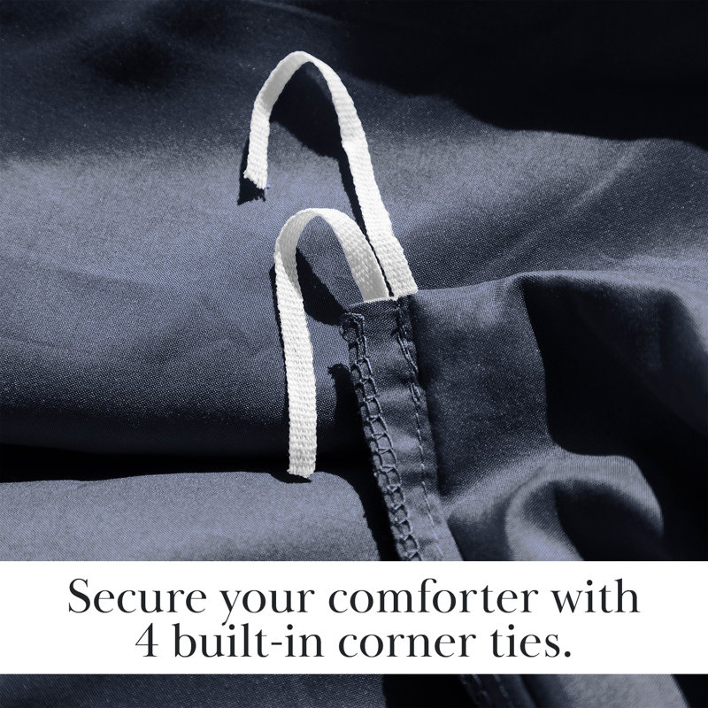 Classic Collection By Southshore Fine Linens Microfiber Duvet Cover Set, Queen Duvet Cover + 2 Standard Shams, Navy Blue