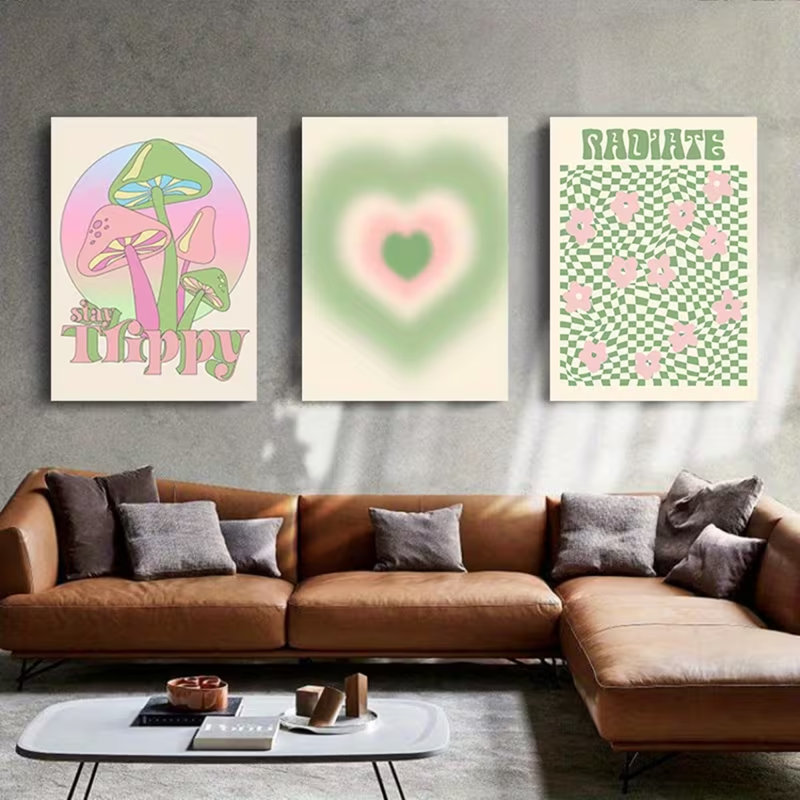 3 Piece Wrapped Canvas Print, 45 cm H x 90 cm W