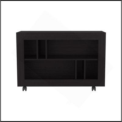 Console Wengue en mélamine avec rangement ouvert