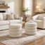 Pouf de rangement rond et capitonné Leiani Modern de 49,5 cm de large avec espace de rangement dissimulé-1059578759
