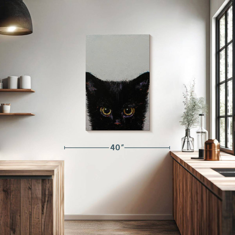 Chaton Brampt noir, H 36 po x l 24 po