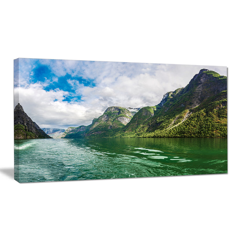 « green lake sognefjord norvège », reproduction de photo sur toile tendue, H 20 po x l 20 po x P 1 po