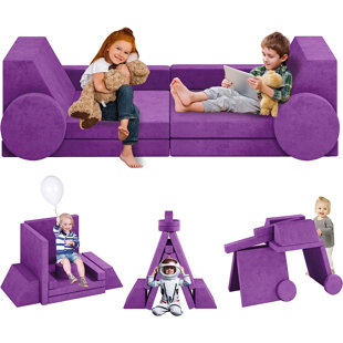 Acquanetta Kids 11'' Sleeper Sofa / Sectional and Ottoman