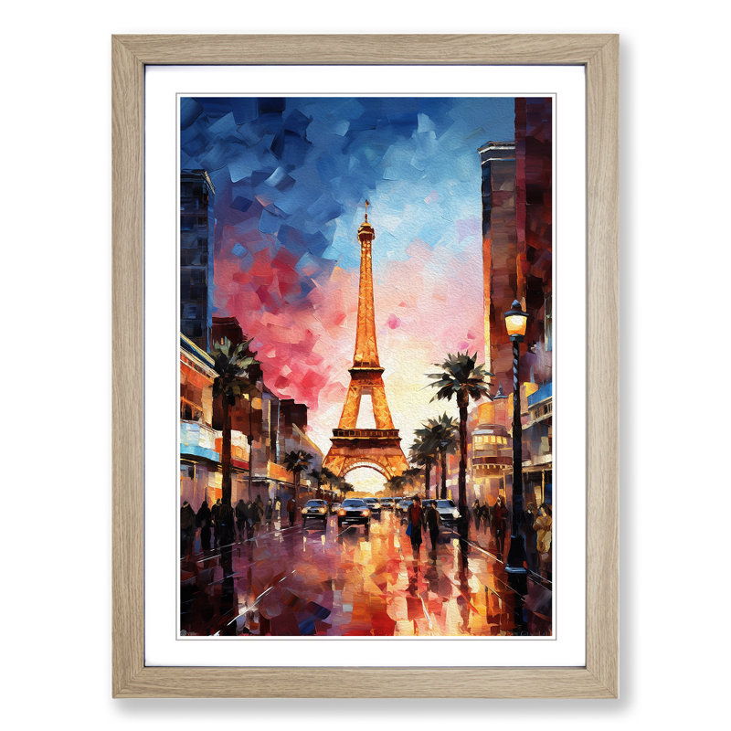 Las Vegas Impressionism Framed Print, Oak, 34cm H x 25cm W x 2cm D