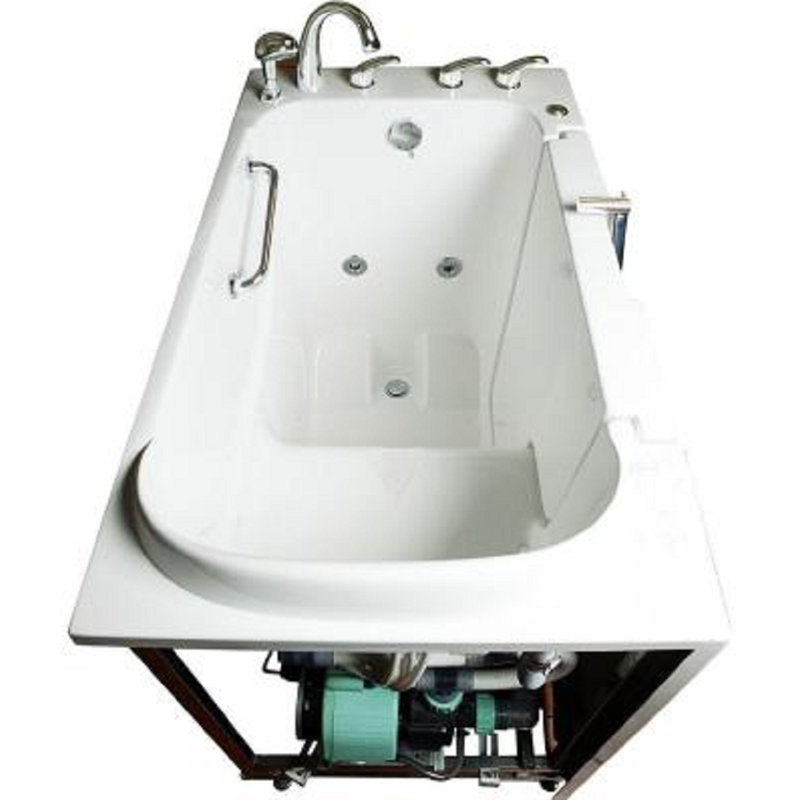 52'' x 32'' Whirlpool Fiberglass Bathtub with Faucet, Right, White