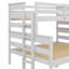 Lit superposé simple au-dessus d'un lit double avec lit escamotable Wood-116593633