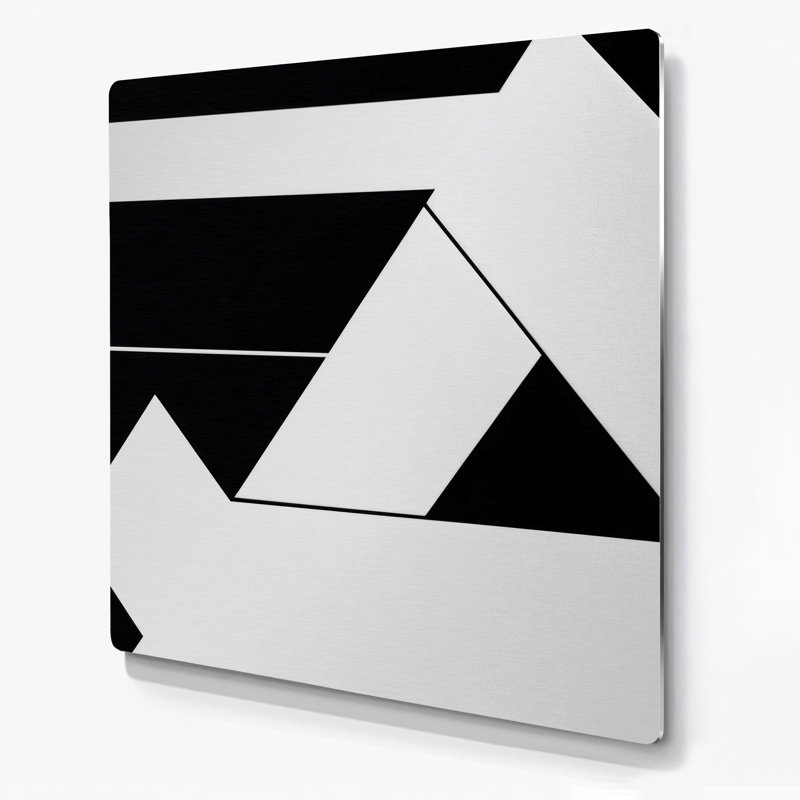 Minimalisme 73, art mural gris en métal, H 32 po x l 32 po