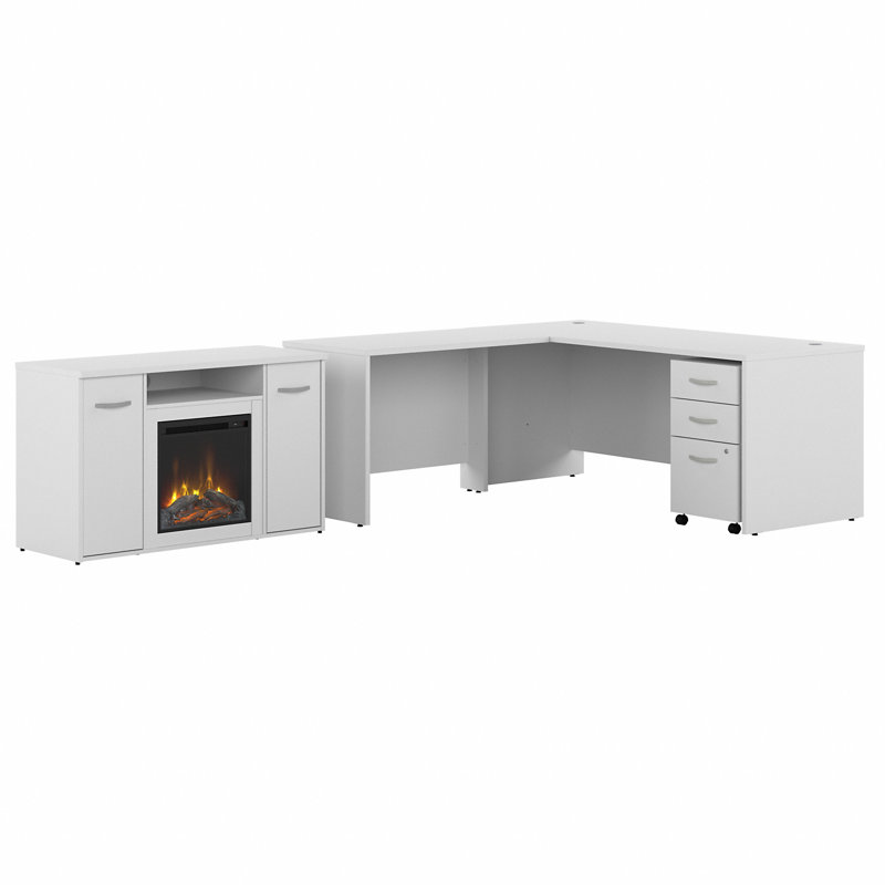 Ensemble de bureau rectangulaire à coquille de bureau 72 po x 30 po Series C, Blanc