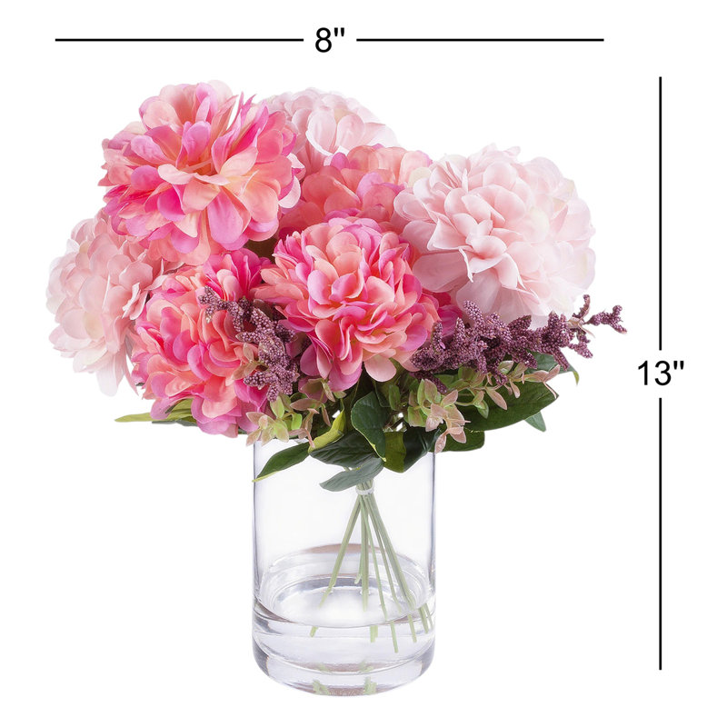 Arrangement floral dahlia dans un vase, Rose