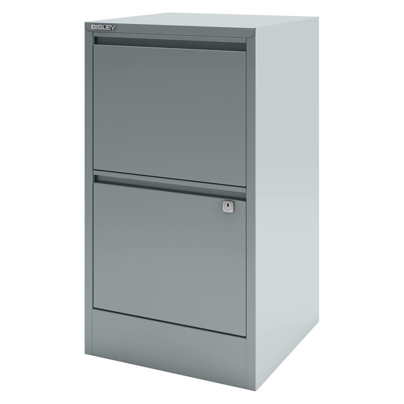 Home Filer 2 Drawer Filing Cabinet, Silver