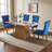 Traditional Velvet Wingback Tufted Solid Wood Upholstered Dining Chairs With Lion Head Pull Ring-365596490-358306966