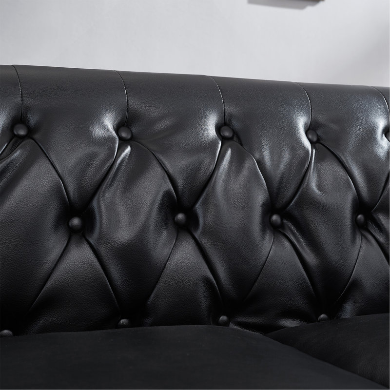Canapé 85,8 po Chesterfield, Noir
