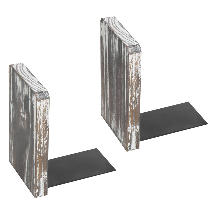 Wood Non-Skid Bookends, Brown