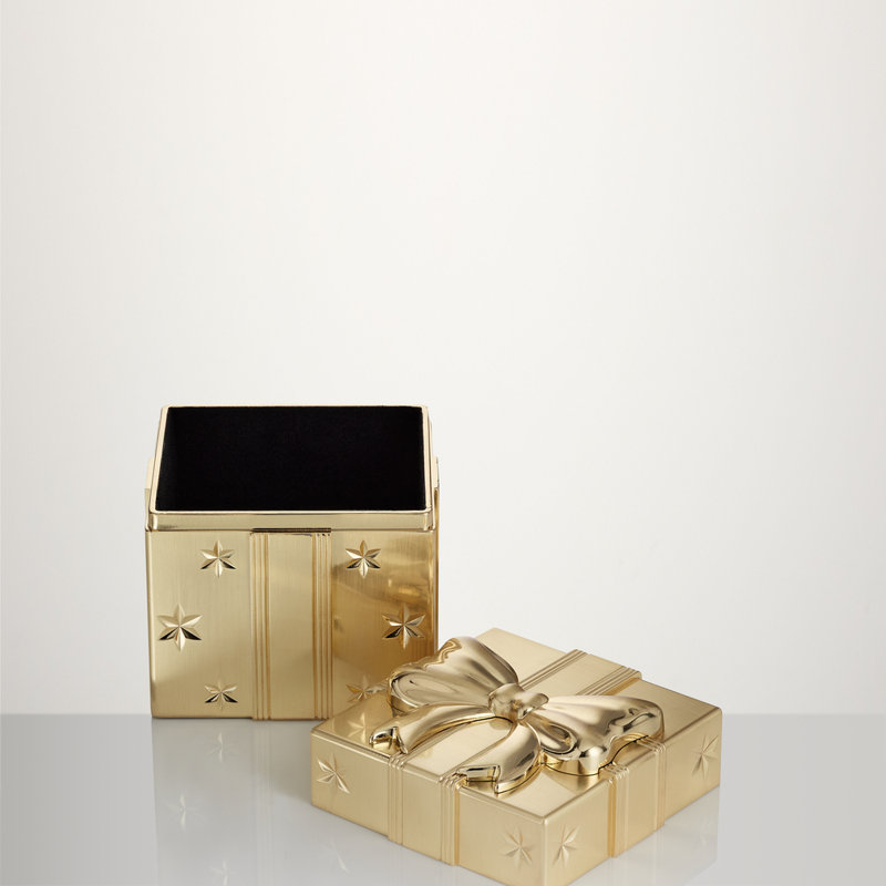Present Box Golden Ornament