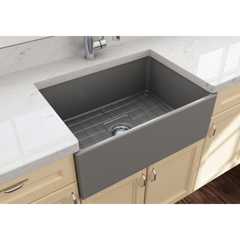 27'' L Kitchen Sink, Matte Gray