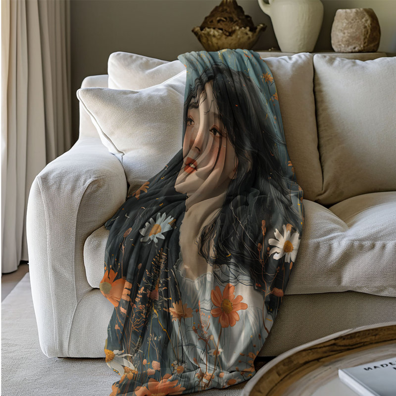 MentionedYou Flower Bloom Belles Sherpa Blanket