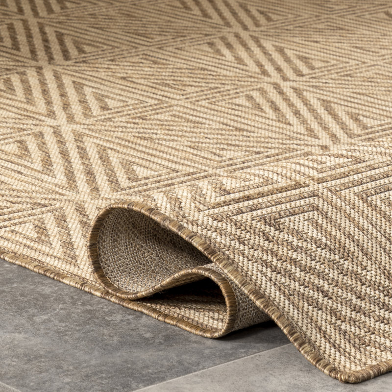 Tapis intérieur / extérieur beige Ginnifer, Tapis de couloir 2 pi x 8 pi