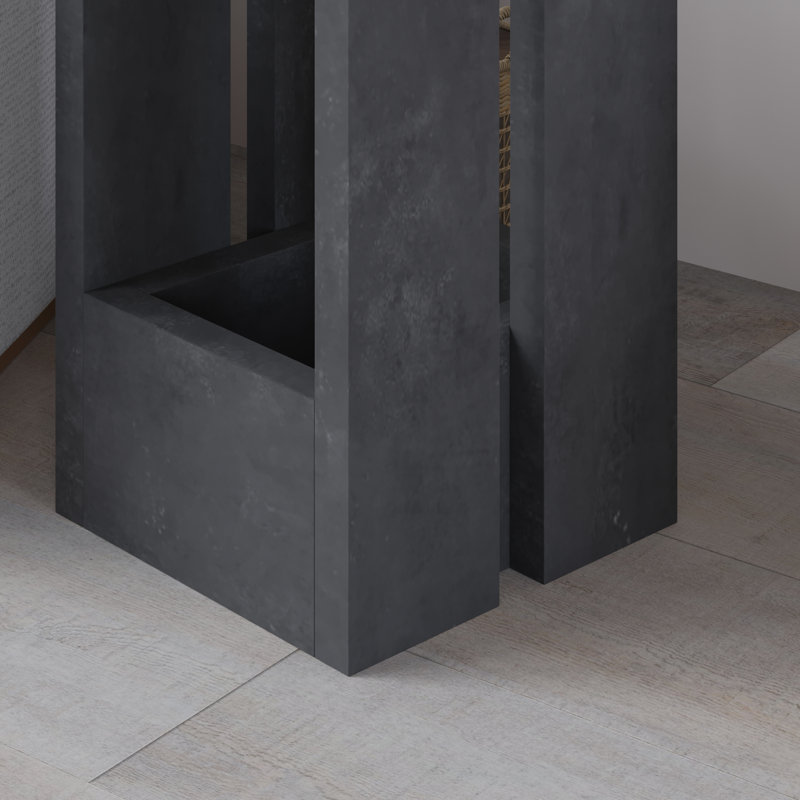 Paizlei Modern Small Minimalist Bedside Table, Retro Grey