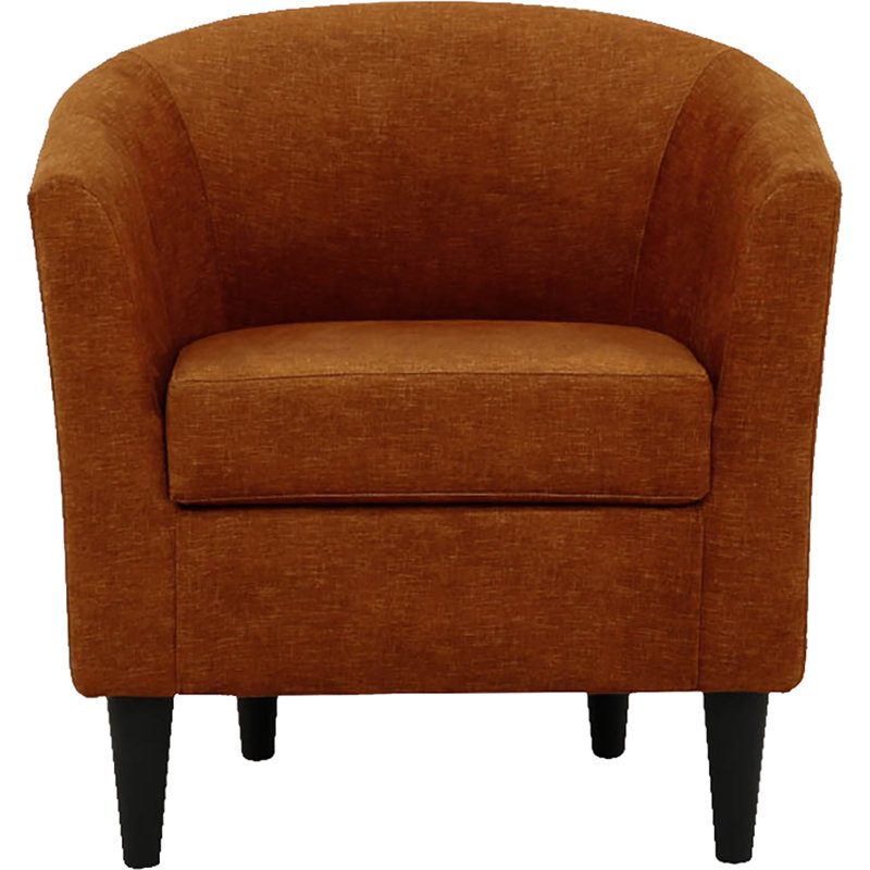 Fauteuil demi-tonneau l 31,5 po Kronos, Polyester tangerine Aston, Noir