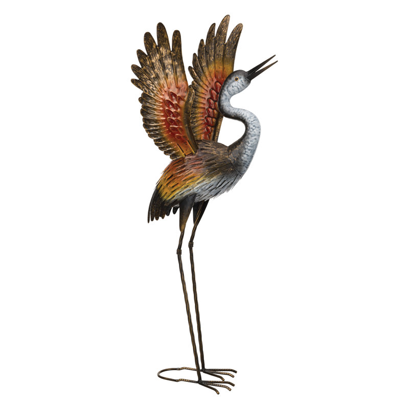 Statue d'oiseau en métal pour jardin, H 30,75 po x l 11,5 po x P 13 po