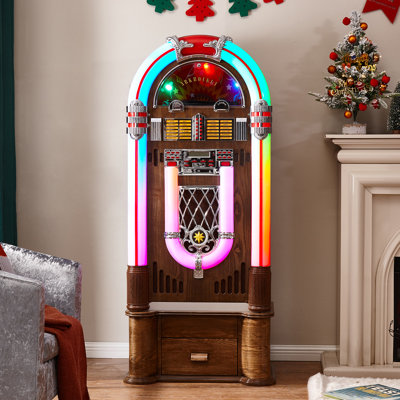 Arkrocket Saturn V Full Size Jukebox with Stand Vinyl Record Player Bluetooth USB SD CD Player Radio Arkrocket Saturn V Full Size Jukebox with Stand Vinyl Record Player Bluetooth USB SD CD Player Radio
