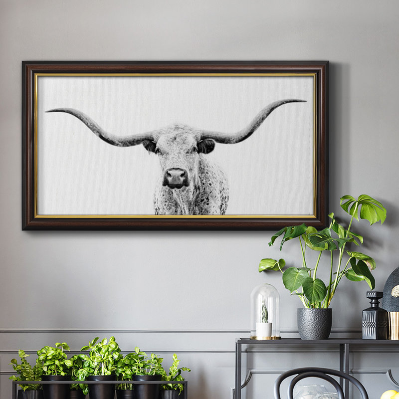 Jeromey Jeromey Longhorn Gaze - Reproduction de photo sur toile, H 25 po x l 45 po x P 2,5 po