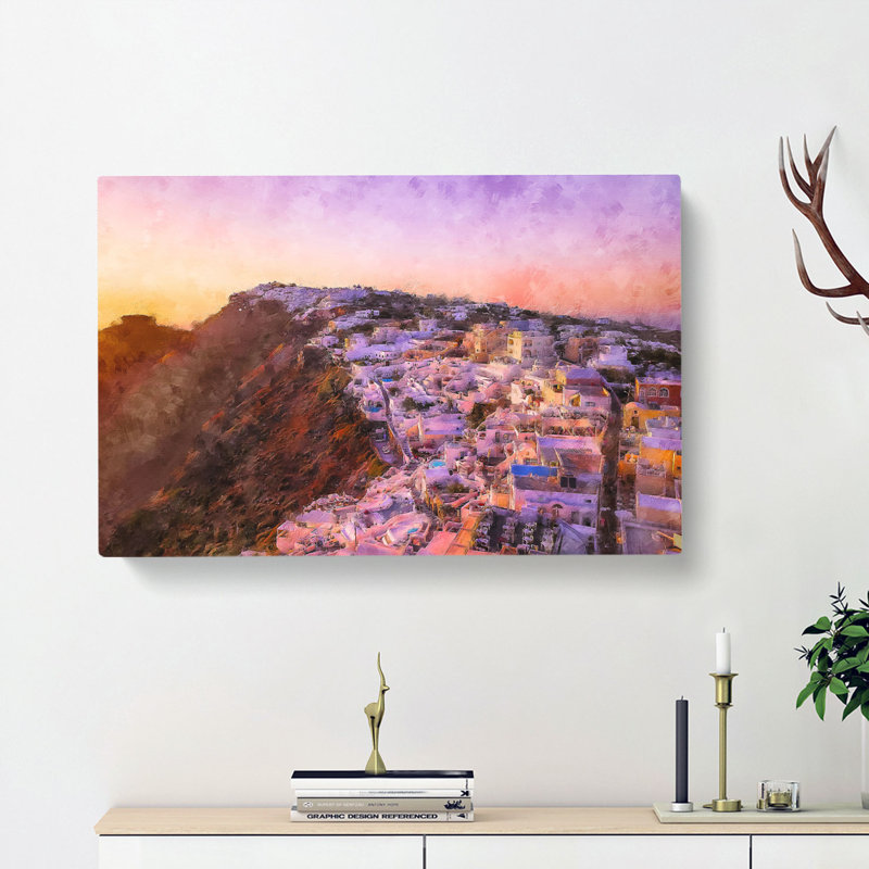 View of Santorini in Greece - Wrapped Canvas, 60cm H x 91cm W x 3cm D
