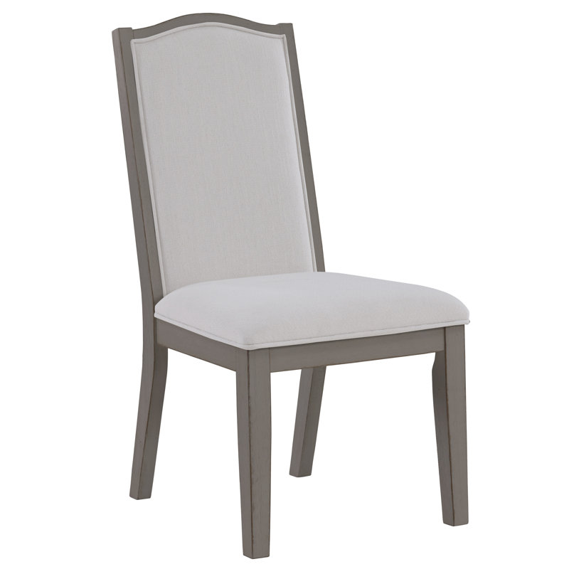 Clarkston Polyester Upholstered Back Parsons Chair in White, Brown