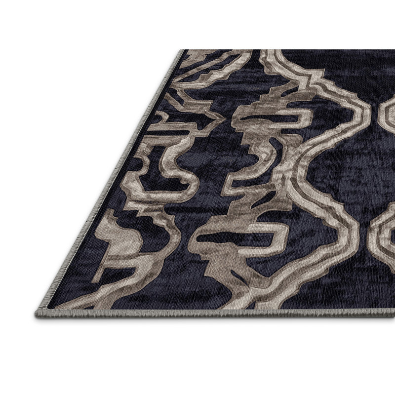 Machine Washable Purple Area Rug, Round 8'