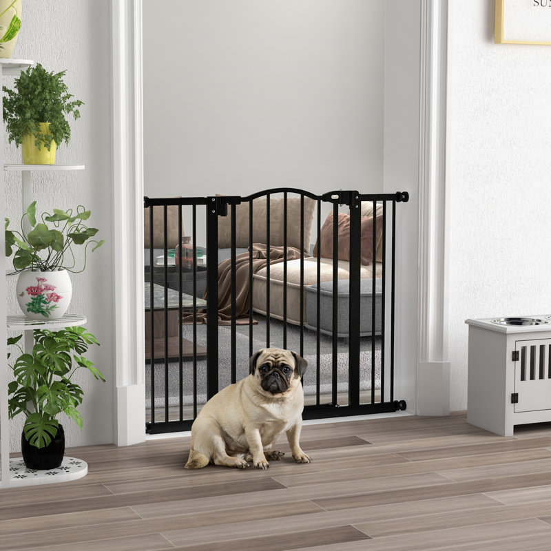 Barrière pour animaux avec pression pour chien pour escalier, noir