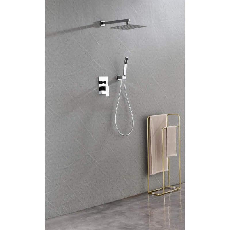 Shower Set System Bathroom Luxury Rain Mixer Shower Combo Set Wall Mounted Rainfall Shower Head Faucet