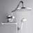 FORNO ACQUA AcquaFALL Mini Shower Head,  Overhead Rainfall Shower, 7 Function Diverter, Handheld Shower Head, Body Jets, 1.8 GPM Flow Rate-116472693