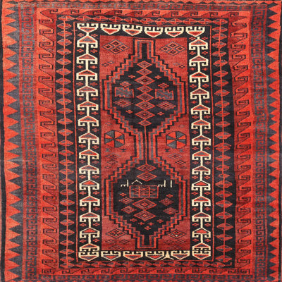 Southwestern Wool Red/Black Area Rug