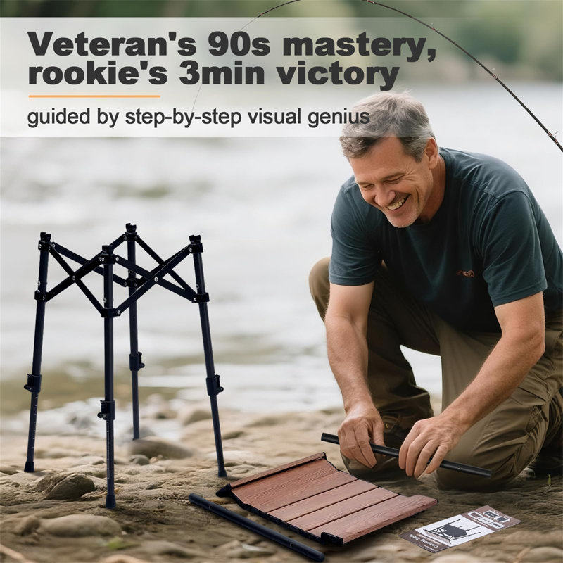Rectangular Metal Outdoor Camping Table - 30 cm W 41 cm D