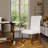 White Leather Dining Chairs With Mirrored Gold Legs Set Of 2