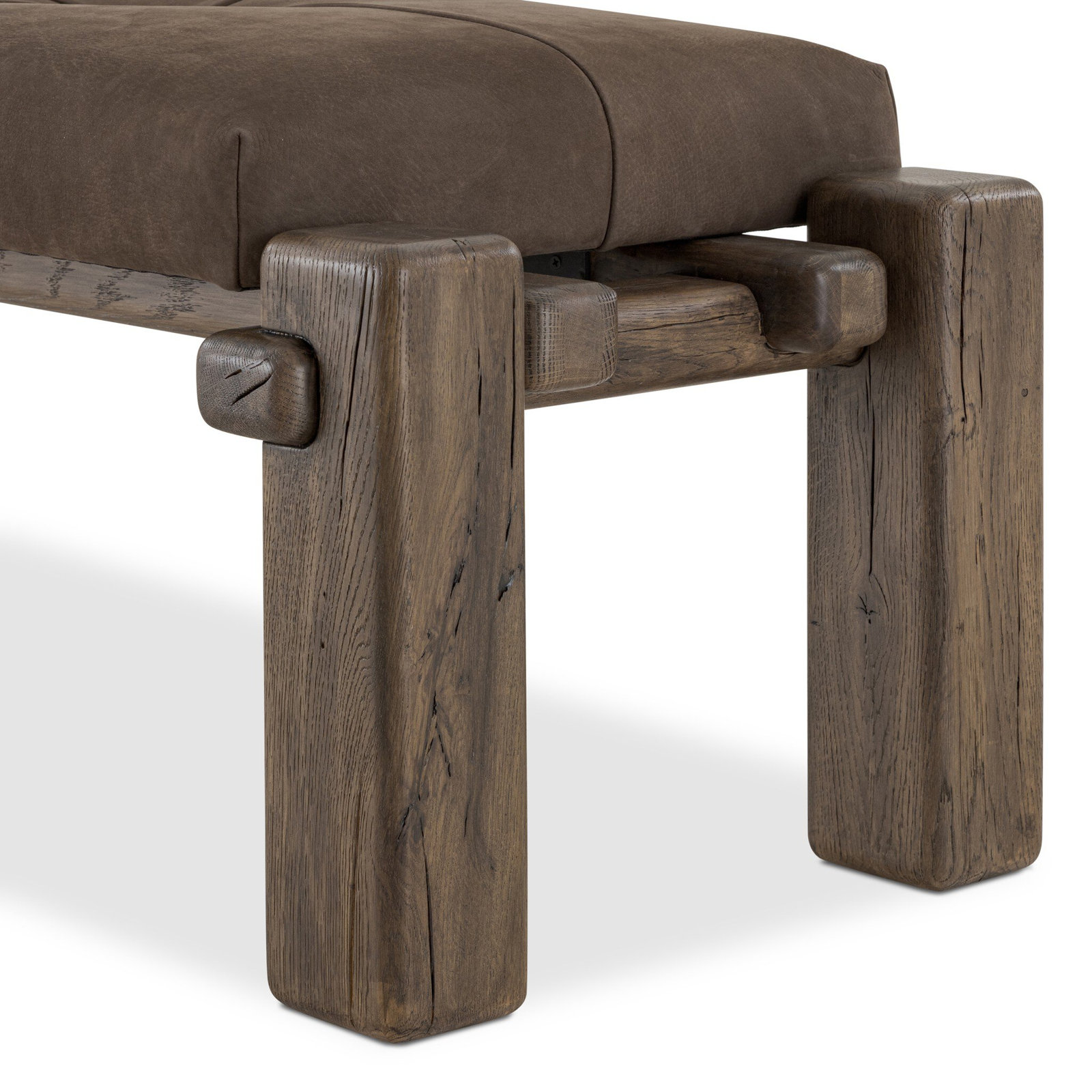 Gelli Genuine Leather Bench, Brown